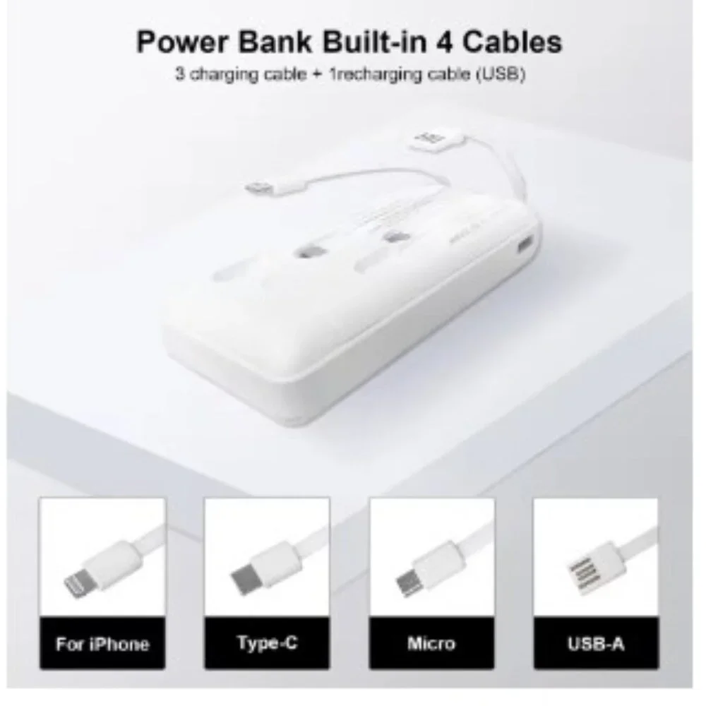 20000mAh Power Bank Portable White NEW